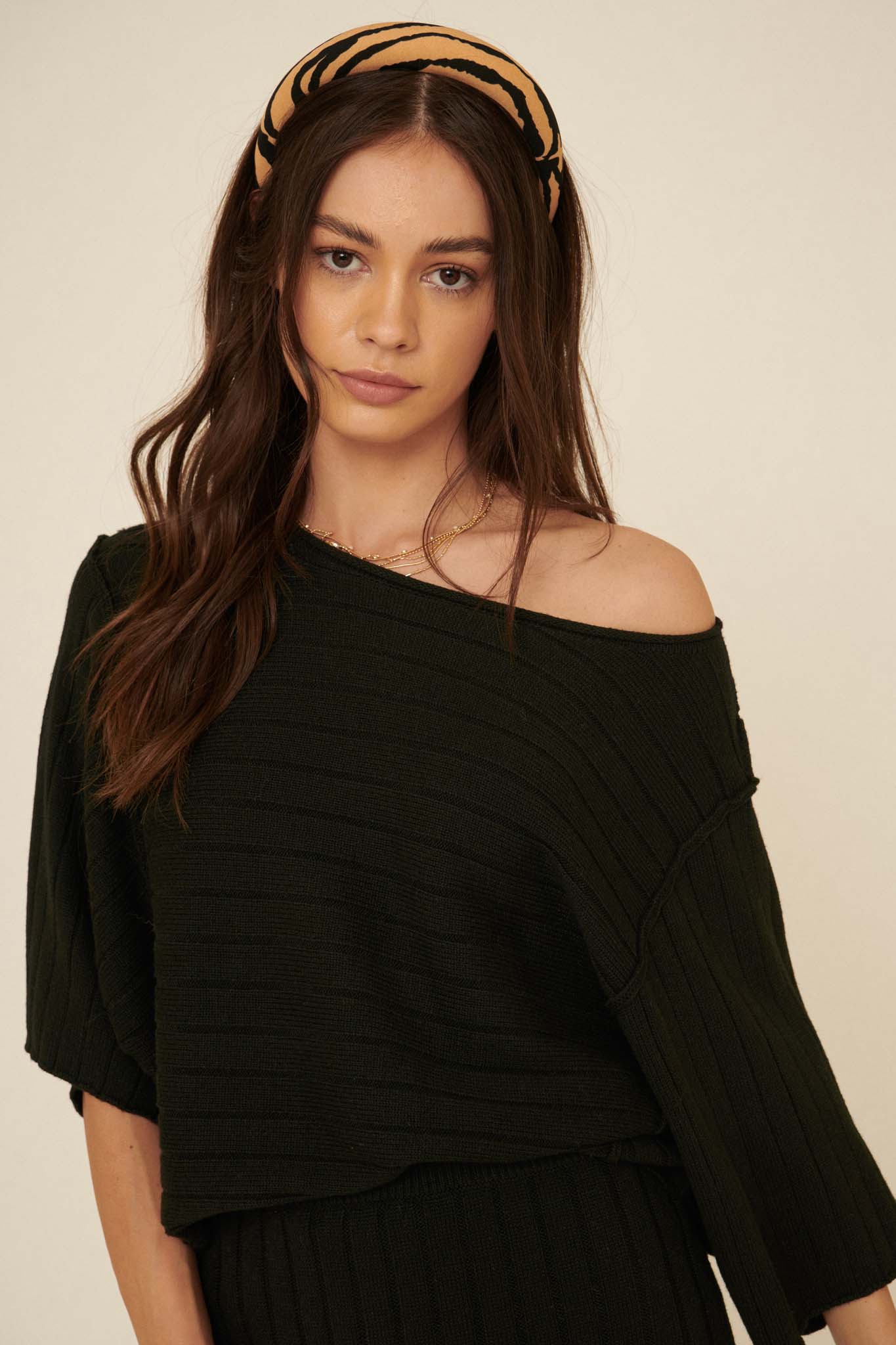 Born Free Exposed-Seam Cropped Rib-Knit Sweater - ShopPromesa