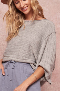 Born Free Exposed-Seam Cropped Rib-Knit Sweater - ShopPromesa