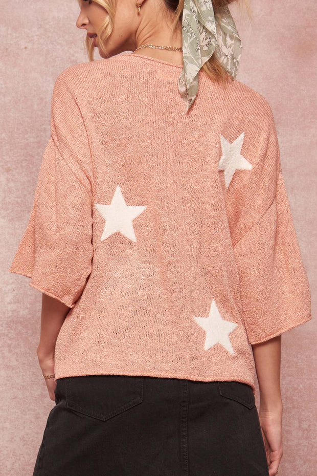 Star Chaser Chenille Applique Graphic Sweater - ShopPromesa