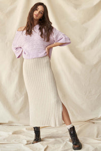 Sweet Simplicity Rib-Knit Midi Sweater Skirt - ShopPromesa