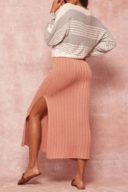 Sweet Simplicity Rib-Knit Midi Sweater Skirt - ShopPromesa