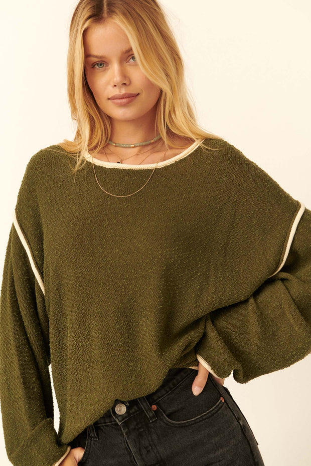 Roll With It Oversized Exposed-Seam Sweater - ShopPromesa