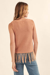 Fringe Festival Tassel-Hem Sweater Tank Top - ShopPromesa