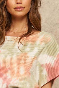 Color Splash Tie-Dye Rib-Knit Cropped Sweater - ShopPromesa