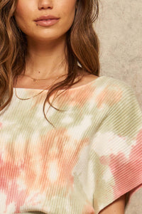 Color Splash Tie-Dye Rib-Knit Cropped Sweater - ShopPromesa