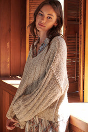 Rainy Days Textured Rib-Knit Sweater - ShopPromesa