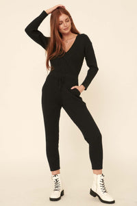 Hello Dreamland Rib-Knit Sweater Jumpsuit - ShopPromesa