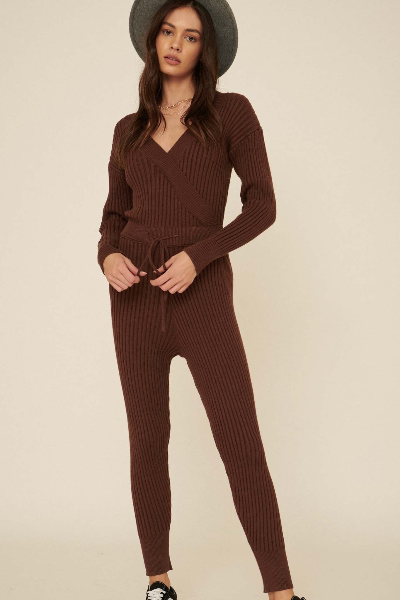 Hello Dreamland Rib-Knit Sweater Jumpsuit - ShopPromesa