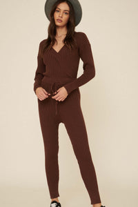 Hello Dreamland Rib-Knit Sweater Jumpsuit - ShopPromesa