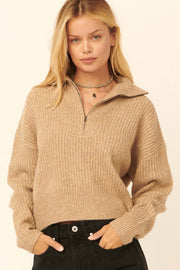 Aspen Slopes Ribbed Half-Zip Sweater - ShopPromesa
