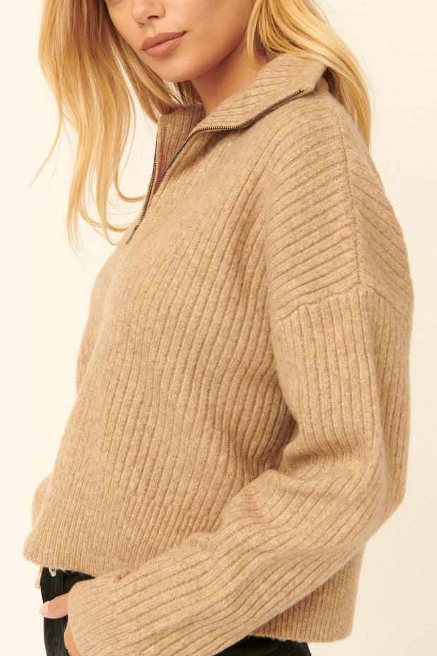 Aspen Slopes Ribbed Half-Zip Sweater - ShopPromesa