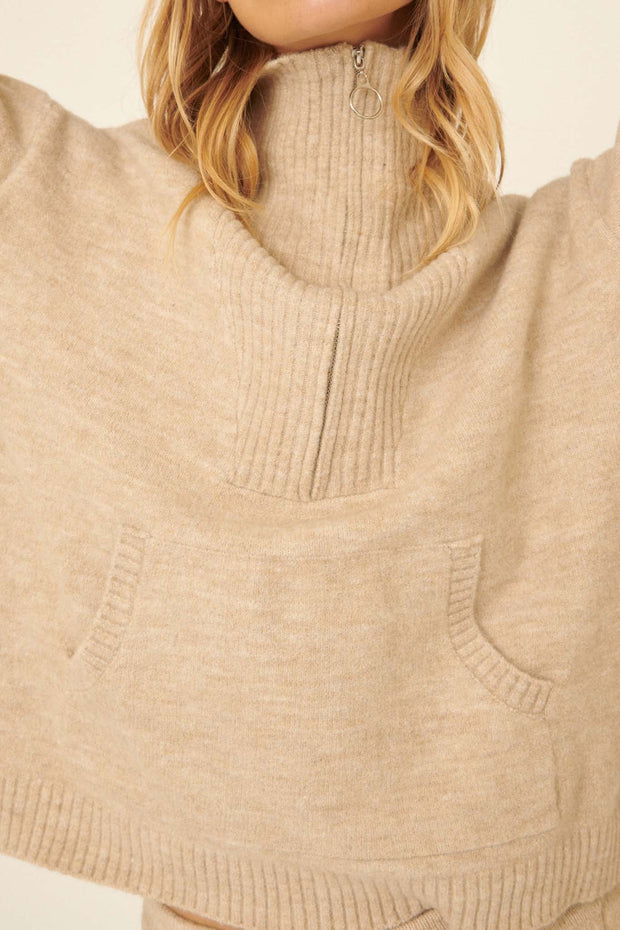 Crack of Dawn Rib-Knit Half-Zip Sweater - ShopPromesa