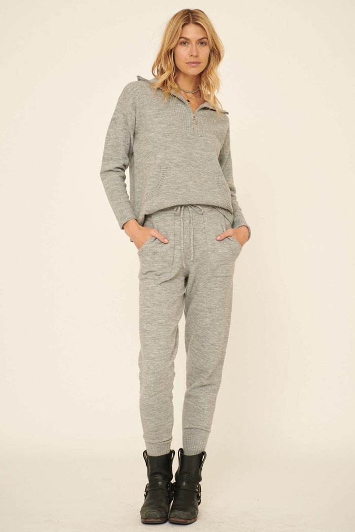 Mellow Fellow Heathered Knit Sweater Pants - ShopPromesa