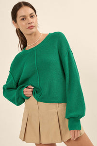 Good to Go Textured Exposed-Seam Sweater - ShopPromesa