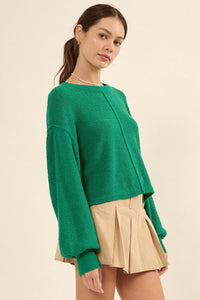 Good to Go Textured Exposed-Seam Sweater - ShopPromesa