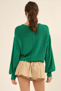 Good to Go Textured Exposed-Seam Sweater - ShopPromesa