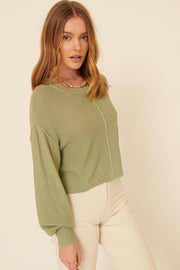 Poetry Reading Textured Bishop-Sleeve Sweater - ShopPromesa