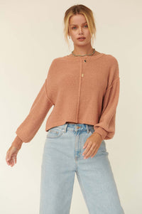 Good to Go Textured Exposed-Seam Sweater - ShopPromesa