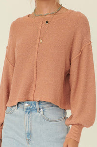 Good to Go Textured Exposed-Seam Sweater - ShopPromesa