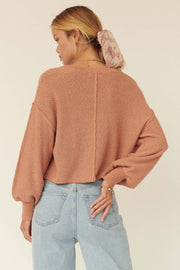 Good to Go Textured Exposed-Seam Sweater - ShopPromesa