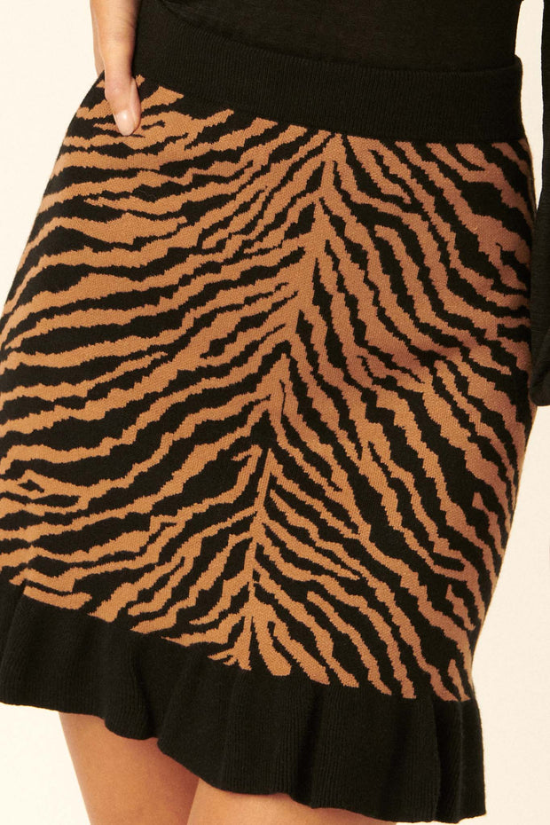 Safari Party Tiger Sweater Mini Skirt - ShopPromesa
