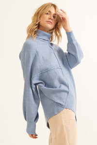 High Art Asymmetrical Funnel Neck Sweater - ShopPromesa