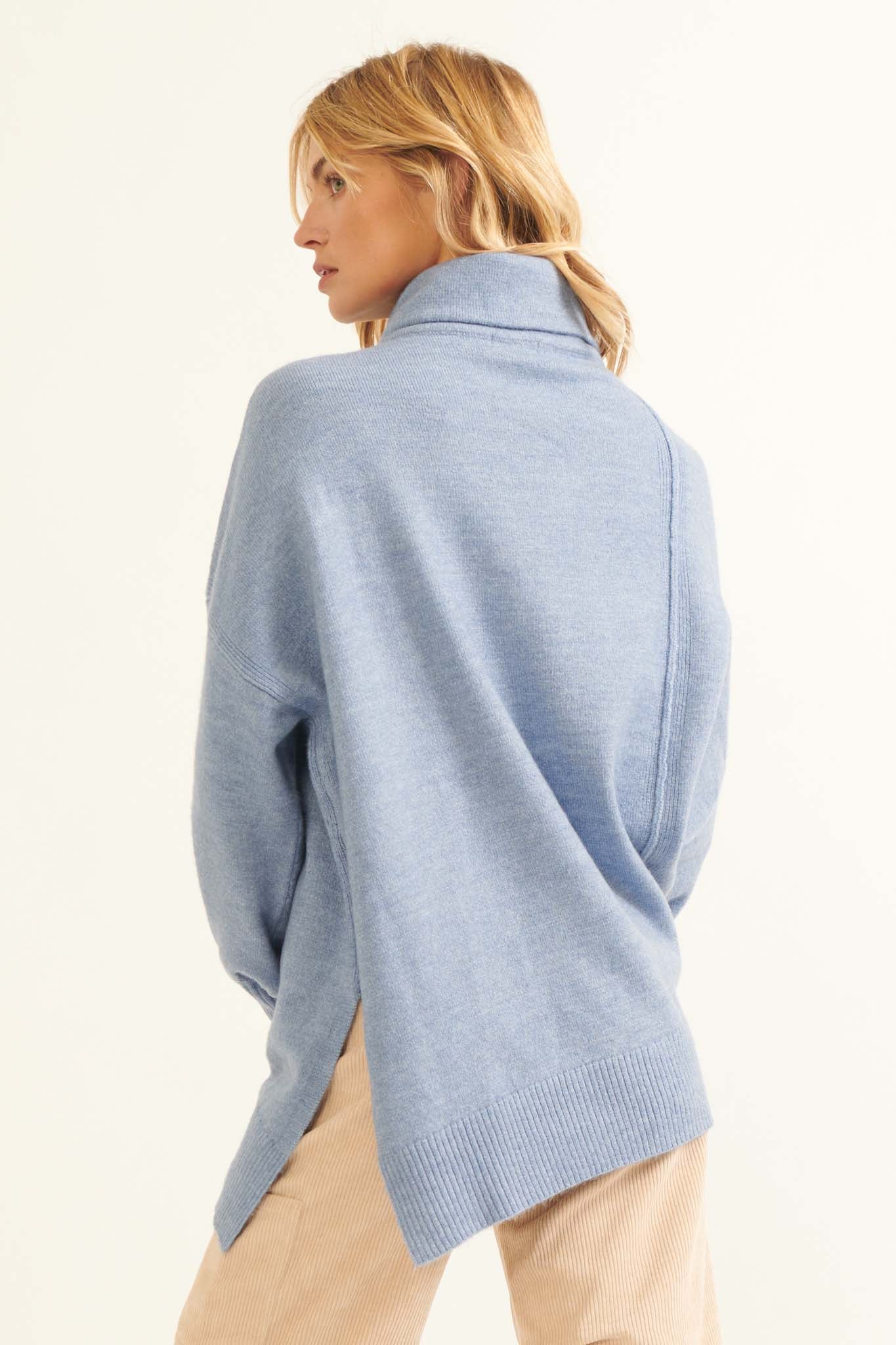 High Art Asymmetrical Funnel Neck Sweater - ShopPromesa