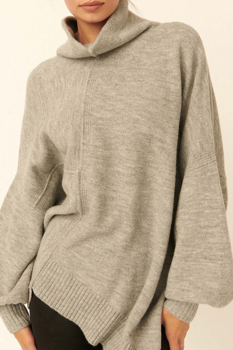 High Art Asymmetrical Funnel Neck Sweater - ShopPromesa