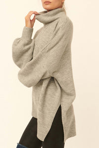 High Art Asymmetrical Funnel Neck Sweater - ShopPromesa