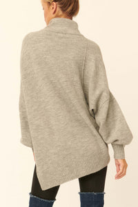 High Art Asymmetrical Funnel Neck Sweater - ShopPromesa