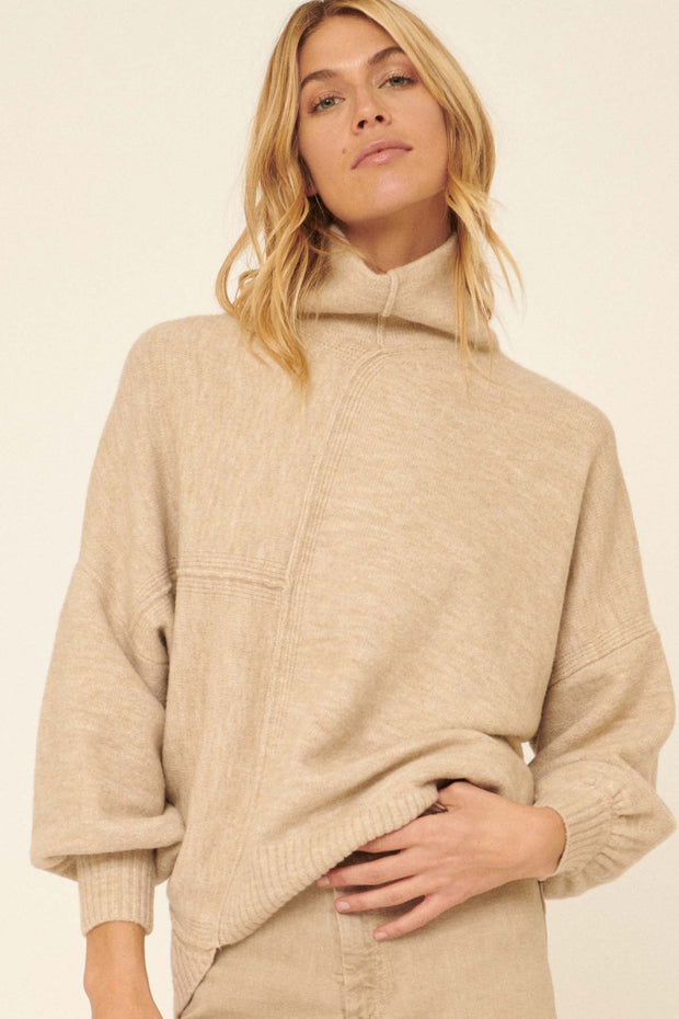 High Art Asymmetrical Funnel Neck Sweater - ShopPromesa