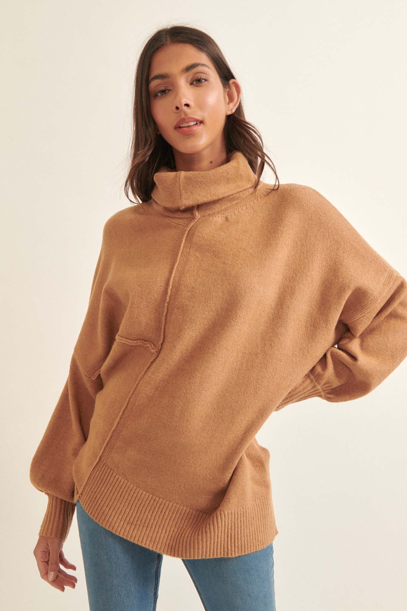 High Art Asymmetrical Funnel Neck Sweater - ShopPromesa