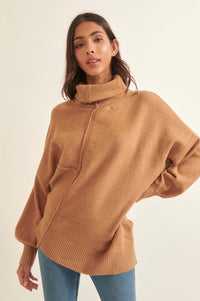 High Art Asymmetrical Funnel Neck Sweater - ShopPromesa