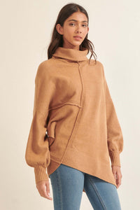 High Art Asymmetrical Funnel Neck Sweater - ShopPromesa