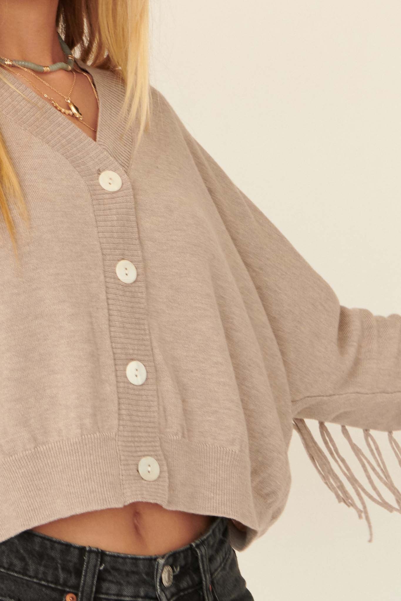 Fun Lovin' Solid Fringe Cardigan - ShopPromesa