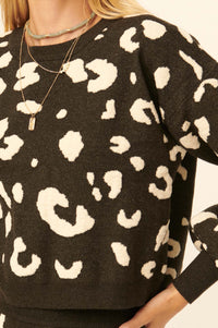 Wild Life Animal-Print Bishop-Sleeve Sweater - ShopPromesa