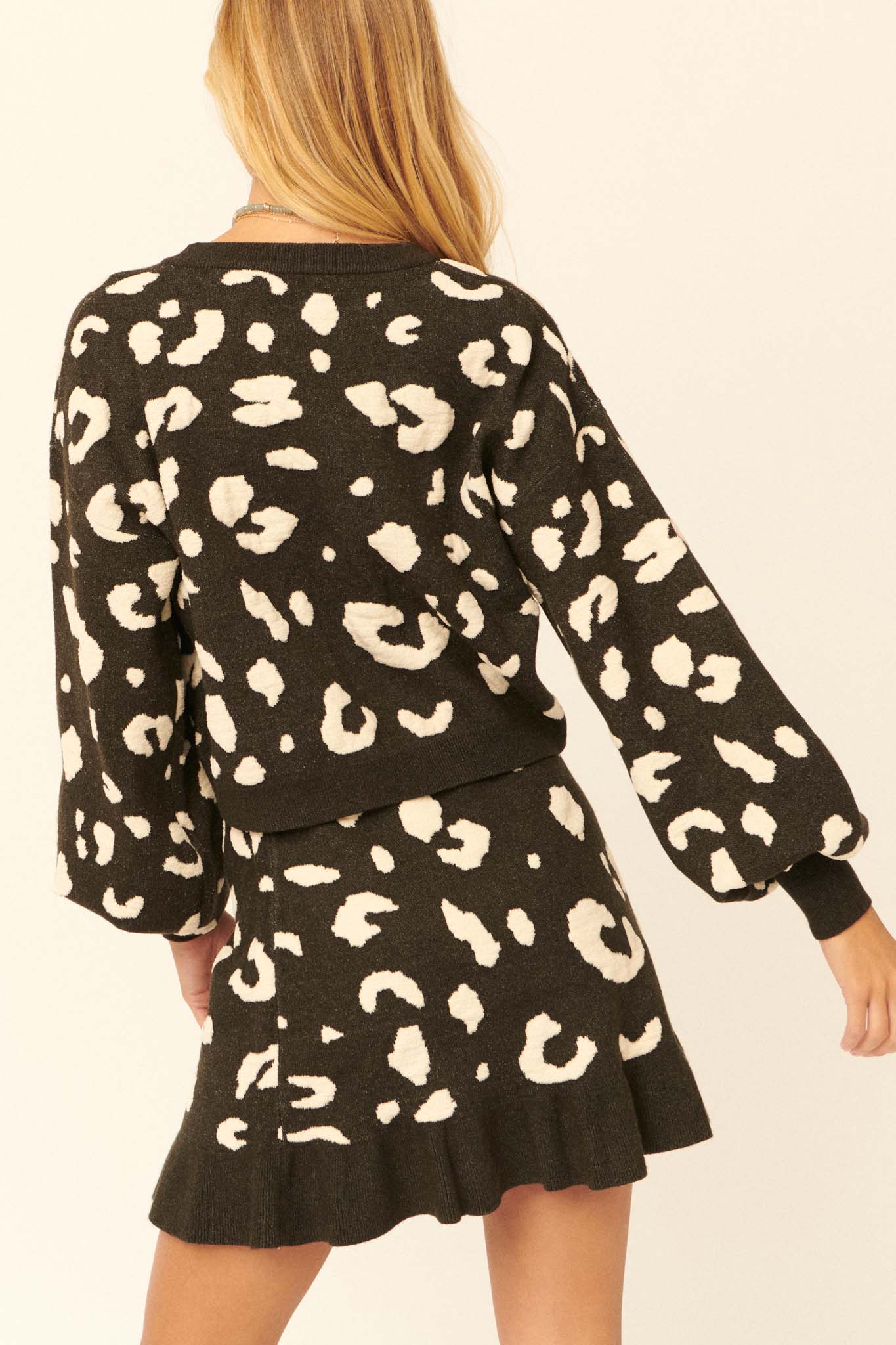 Wild Life Animal-Print Bishop-Sleeve Sweater - ShopPromesa