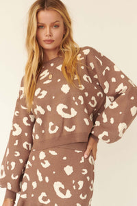 Wild Life Animal-Print Bishop-Sleeve Sweater - ShopPromesa