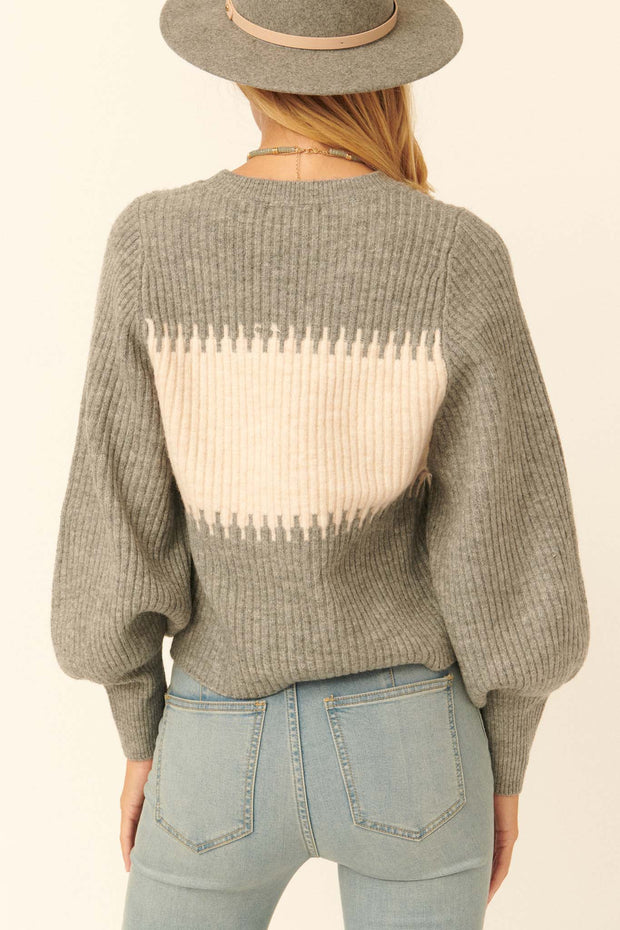 Winter Sun Rib-Knit Colorblock Sweater - ShopPromesa