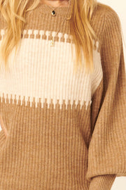 Lost Horizon Rib-Knit Colorblock Sweater Dress - ShopPromesa