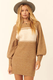 Lost Horizon Rib-Knit Colorblock Sweater Dress - ShopPromesa