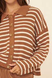 Across The Way Oversized Striped Rib-Knit Cardigan - ShopPromesa
