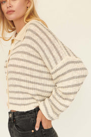 Across The Way Oversized Striped Rib-Knit Cardigan - ShopPromesa