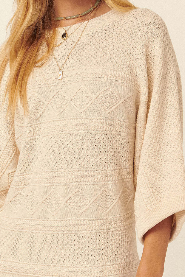 Take Your Time Cable Knit Sweater Dress - ShopPromesa