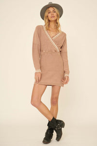 Match Point Distressed Varsity Sweater Dress - ShopPromesa