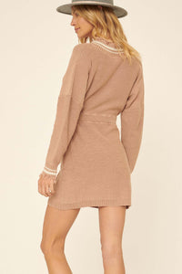 Match Point Distressed Varsity Sweater Dress - ShopPromesa