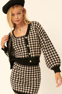 Town and Country Plaid Knit Cardigan - ShopPromesa