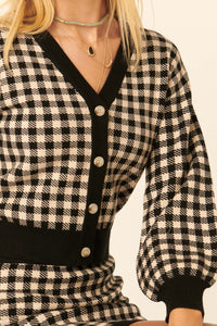 Town and Country Plaid Knit Cardigan - ShopPromesa