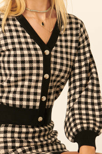 Town and Country Plaid Knit Cardigan - ShopPromesa