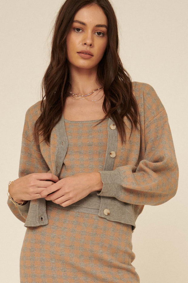 Town and Country Plaid Knit Cardigan - ShopPromesa